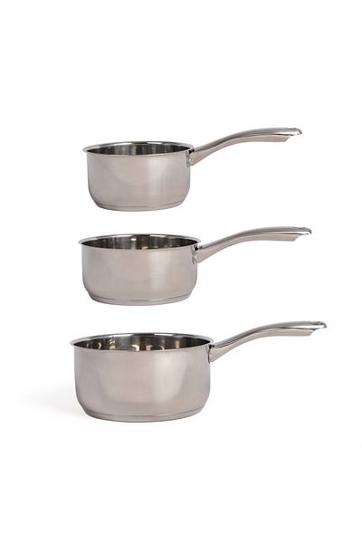 LİVOO Set of 3 stainless steel lined saucepans Livoo MEP135, diameter 16, 18 and 20 cm