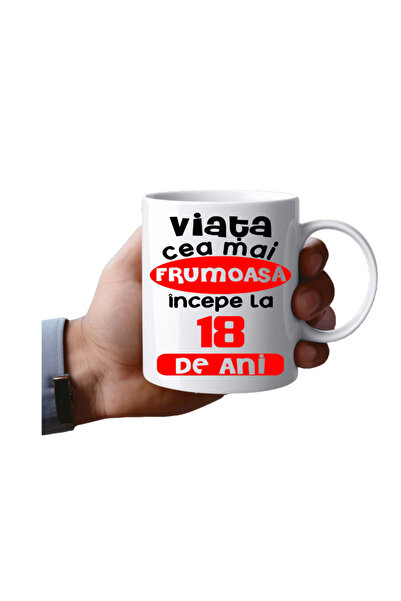 OEM Εξατομικευμένη λευκή κούπα, Η όμορφη ζωή ξεκινά στα 18, Μοιάζω έτσι, INOV...