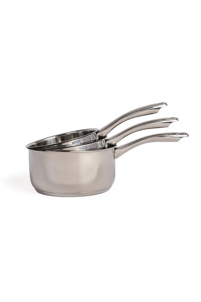 LİVOO Set of 3 stainless steel lined saucepans Livoo MEP135, diameter 16, 18 and 20 cm