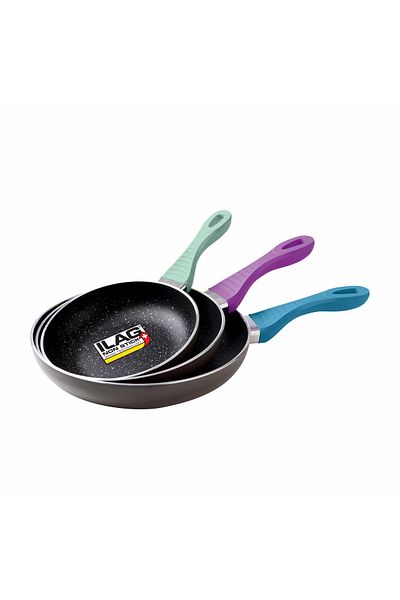 LİVOO Set of 3 Livoo MEP101 aluminum pans, ILAG coating, diameter 20, 24 and 28 cm