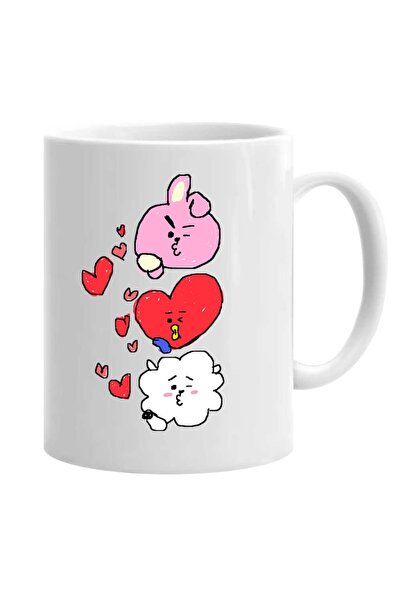 OEM Εξατομικευμένη λευκή κούπα kpop bt21, INOVATIX®. 330 ml