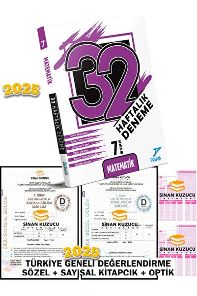 Pruva Akademi 7. SINIF MATEMATİK 32 HAFTALIK DENEME - Sinan Kuzucu Türkiye Ge...
