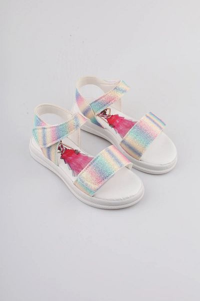 p papuccum ortopedi çocuk ayakkabıları Sandale cu talpă anti-alunecare cu velcro curcubeu pentru fete