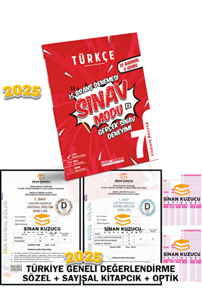 Pruva Akademi 7. SINIF TÜRKÇE BRANŞ DENEMESİ - Sinan Kuzucu Türkiye Geneli De...