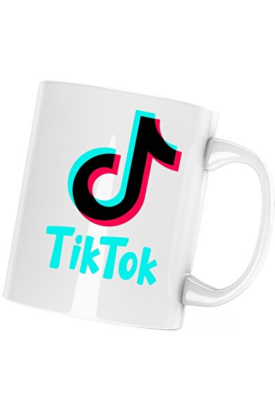 OEM Εξατομικευμένη λευκή κούπα "Tik Tok Blue Logo", INOVATIX®. 330 ml