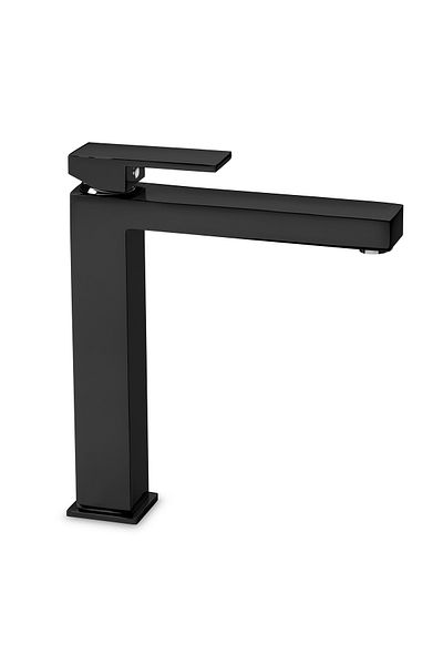 GS Rubinetterie GS Indaco Single Lever High Basin Mixer with Click Clack Waste Matt Black