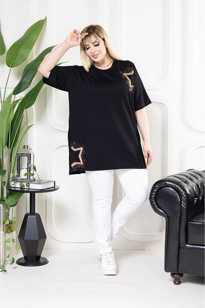 EMEZ Sequin Star Embroidery Blouse