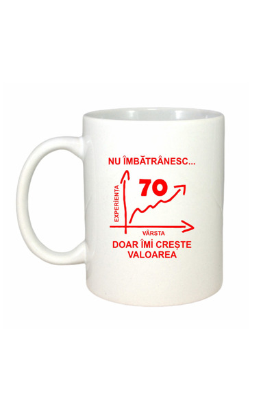 OEM Εξατομικευμένη λευκή κούπα "Δεν γερνάω, απλώς γερνάω, 70 χρονών", INOVATI...
