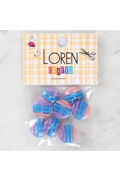 mk global Loren Crafts 8-Pack Patterned Buttons - 1091