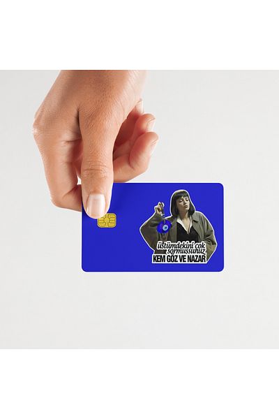 Huggy Craft Fun Shiny Surface High Quality Card Coating Sticker with "Evil Eye and Evil Eye on My Head" Written