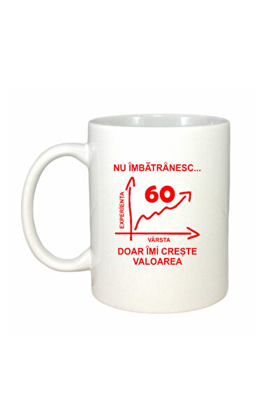 OEM Εξατομικευμένη λευκή κούπα "Δεν γερνάω, απλώς γερνάω, 60", INOVATIX®. 330 ml