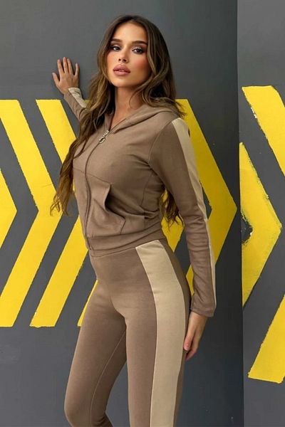 adorashop Women's cotton tracksuit with white insert EM633
