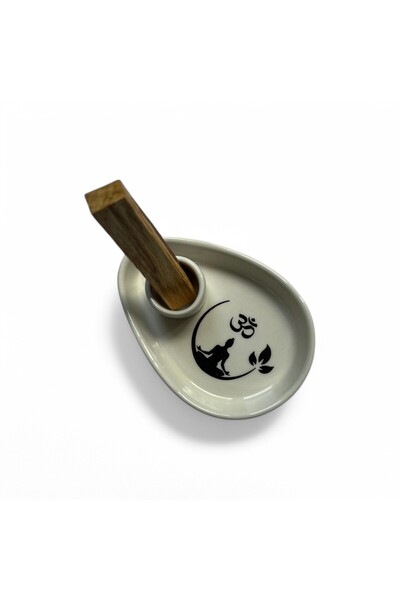 Morey Om Ve Oturan Buda Sembollü Palo Santoluk - Ağaç Tütsülük