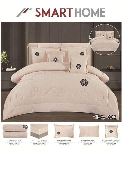 smart home Winter double bed sheet 5 pieces embroidered double-sided system velvet face and fur face