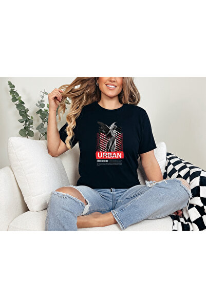 GHAND تي شيرت URBAN Streetwear Angel مطبوع للجنسين بقصة عادية