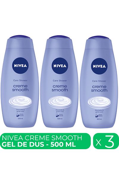 NIVEA Creme Smooth, shower gel, 3 pcs x 500 ml
