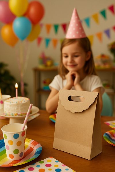 OLİ Art Kraft Bags 18X21Cm, 6 Pieces of Closed and Adhesive Gift Bags