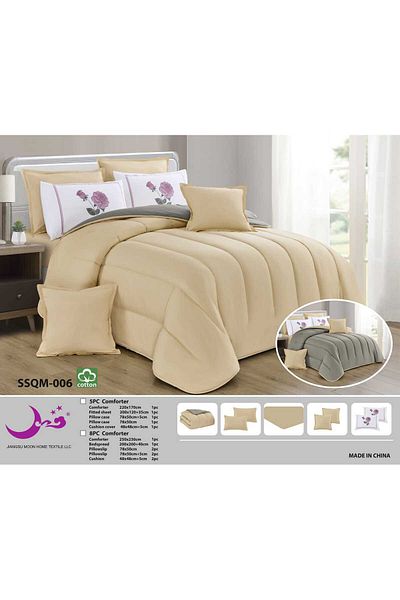 Moon Plain double-sided duvet set, 100% cotton, 230 x 250 cm