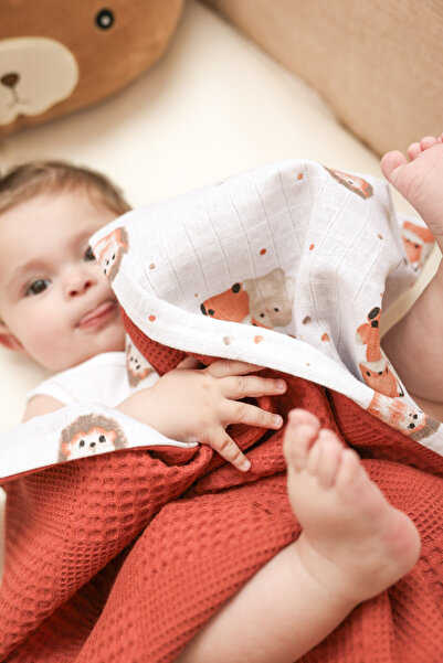 MİLNA BABY&KİDS بطانية أطفال موسلين بطانية أطفال مزدوجة الجوانب 100x100 سم