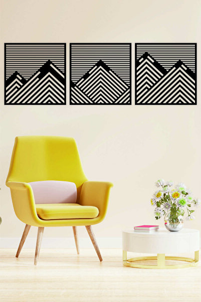 UNT Pictură în trei piese de munți geometrici