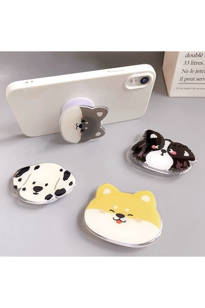 EDELFU Popsocket Telefon Tutacağı Köpek Desenli Sevimli Yapışkanlı Masaüstü Stand için Tutacak