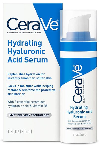 CeraVe Hyaluronic Acid Serum for Face with Vitamin B5 and Ceramides, Hydrating Face Serum, 30 Ml