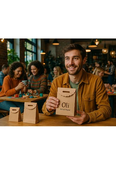 OLİ Art Kraft Bags 18X21Cm, 6 Pieces of Closed and Adhesive Gift Bags