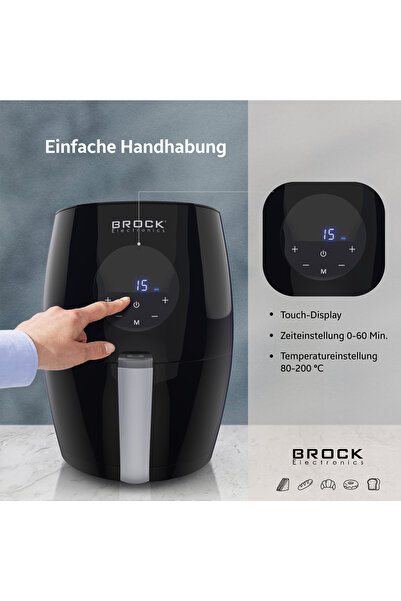 Generic Φριτέζα θερμού αέρα Brock Electronics AFD 3502 BK, 3,5 L, 1300 W