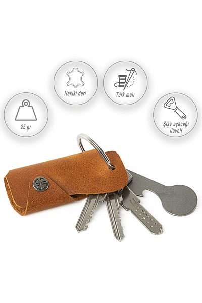 Trusador Ibiza Tan Γνήσιο Δερμάτινο Unisex Μπρελόκ με ανοιχτήρι μπουκαλιών για γυναίκες άνδρες