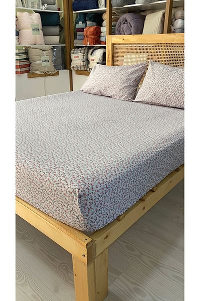 sutra Nermince Series 100% Cotton Akfil Fabric Double Fitted Sheet Set