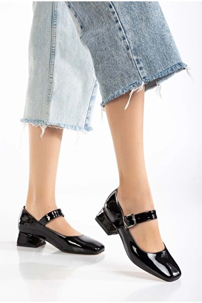 Kids Club Shoes Дамски балерини с къс ток Feles Pars Jane Blunt Toe, черни, о...