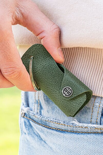 Trusador Unisex Ibiza Green Genuine Leather Keychain and Bottle Opener