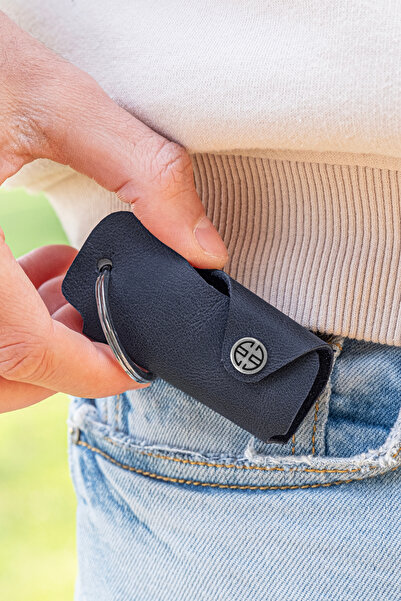 Trusador Unisex Ibiza Navy Blue Genuine Texture Keychain and Bottle Opener