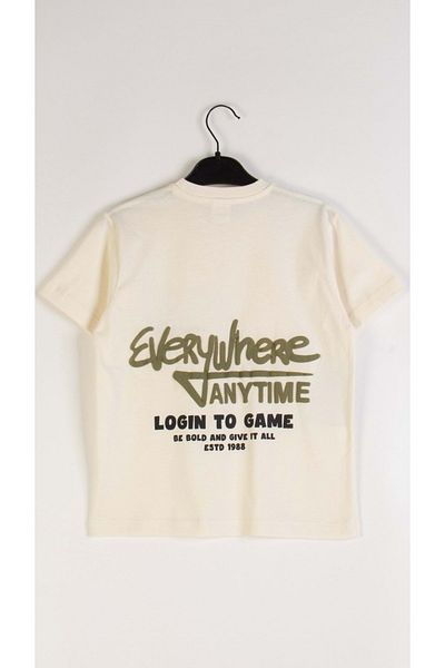 wakawakakidsstore Tricou pentru băiat cu decolteu rotund cu imprimeu în față și în spate
