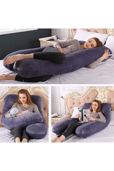 molody Pregnancy Pillows for Sleeping U-Shaped Full Body Pregnancy Pillow with Removable Cover for Pregnant Women
