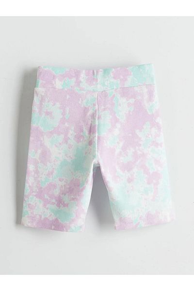 LC Waikiki Κοντό κοριτσίστικο κολάν LCW Kids Lilac με ελαστική μέση με σχέδιο Tie Dye