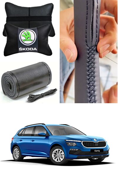 AYAZGRUP Skoda Octavia, Superb, Fabia Dikmeli Direksiyon Kılıfı Düz Deri %100...