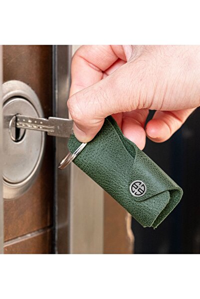 Trusador Unisex Ibiza Green Genuine Leather Keychain and Bottle Opener