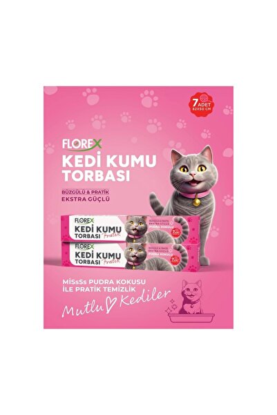 Florex Pudra Kokulu Kedi Kumu Torbası (82x50cm/ 7 Adet) x 2 Adet
