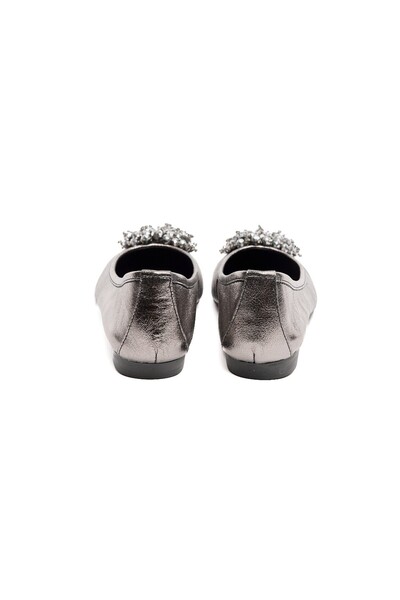 derinet Hakiki Deri Taşlı Kadın Babet