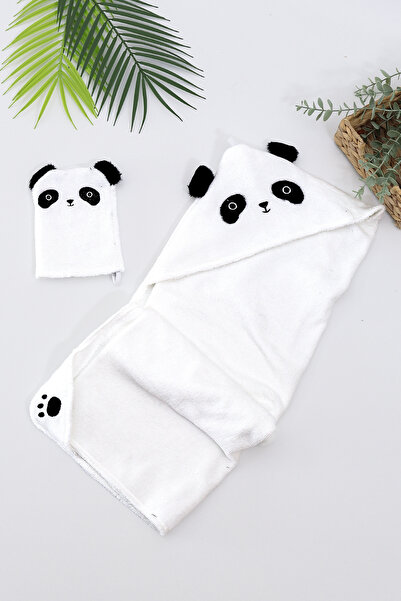 Sitilin Kız Erkek Bebek Sevimli Panda Lüks Havlu Seti % 100 Pamuk Kumaş 0- 2 ...