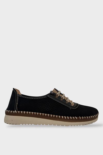 Liger Women's Daily Lightweight Seasonal Comfortable Smart Lacing Orthopedic Casual Shoes Black - Beige