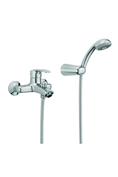 GS Rubinetterie خلاط حمام زجاجي مثبت على الحائط بمقبض واحد مع مجموعة دش من ال...