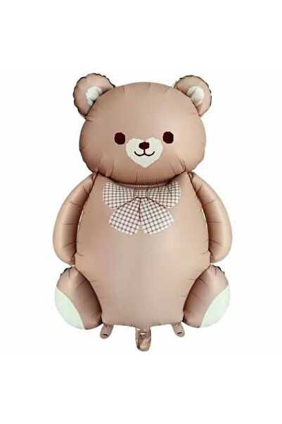 LOTUS PARTY Retro Brown Bear Birthday Set Balloon with Ribbon Brown Heart Balloon Kraft Happy Banner 9 Years Old