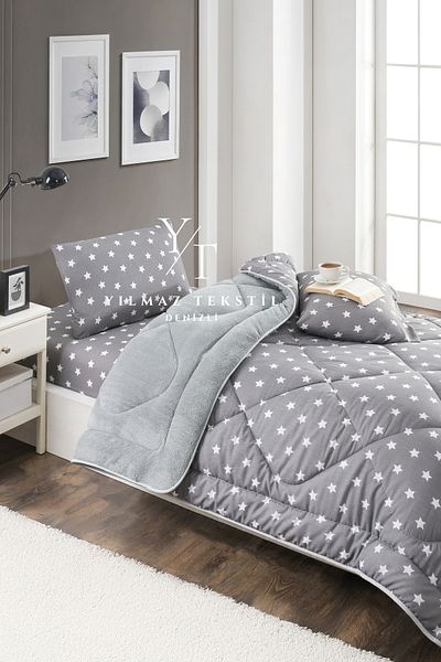 Home Single Welsoft Quilt Sleeping Set Smoked Star |   Elastic Sheet |   Dowry Set |   Dowry Team
