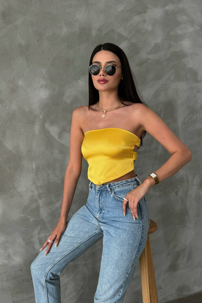 oshebu Galben – Bluză pentru femei cu detaliu elastic la spate