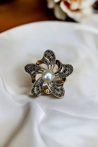 FAYRA ACCESSORIES Çiçek Figür İncili Broş