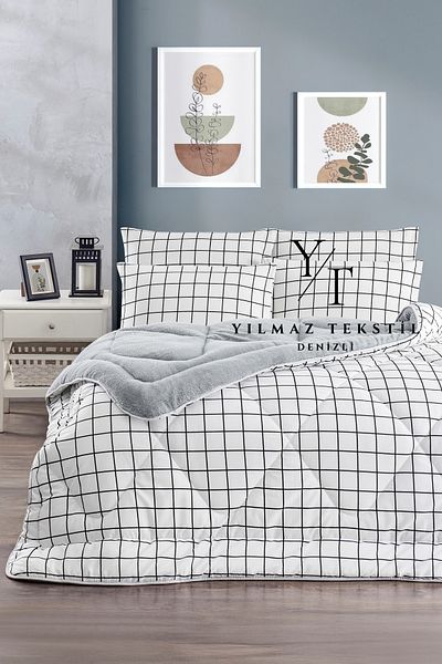 Home Double Welsoft Quilt Pillowcase White Square |   Dowry Set |   Dowry Team