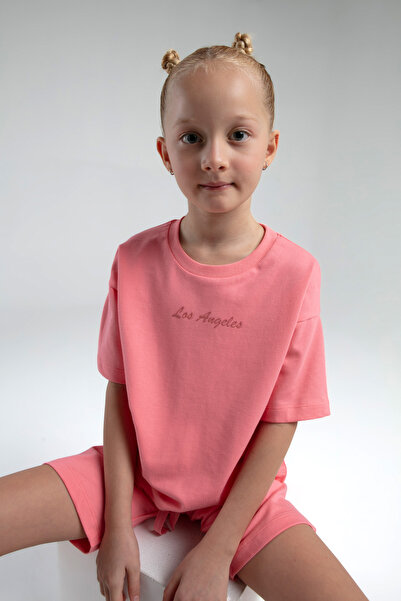 QKK بدلة برمودا بناتي مكونة من خيطين 100% قطن