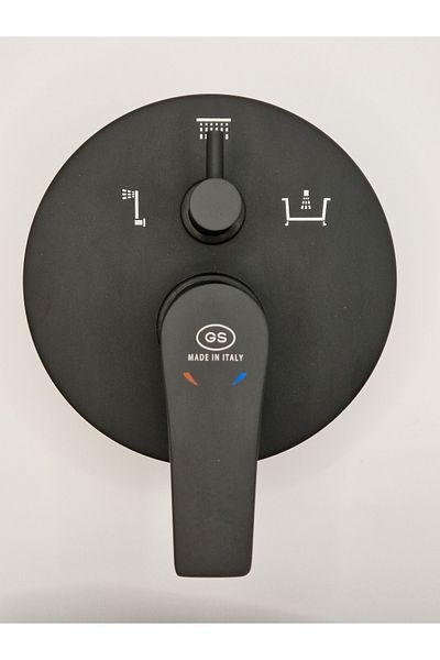 GS Rubinetterie GS Concealed Single Lever Bath Shower Mixer with Diverter Matt Black